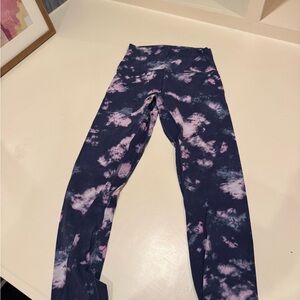 lululemon athletica Navy and Pink Tie-Dye Leggings